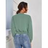 imageSweatyRocks Womens Casual Long Sleeve Solid Zip Up Coat Crop Bomber JacketDusty Green