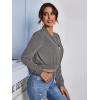 imageSweatyRocks Womens Casual Long Sleeve Solid Zip Up Coat Crop Bomber JacketGrey