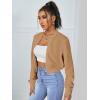 imageSweatyRocks Womens Casual Long Sleeve Solid Zip Up Coat Crop Bomber JacketKhaki Color
