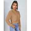 imageSweatyRocks Womens Casual Long Sleeve Solid Zip Up Coat Crop Bomber JacketKhaki Color