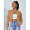 imageSweatyRocks Womens Casual Long Sleeve Solid Zip Up Coat Crop Bomber JacketKhaki Color