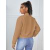 imageSweatyRocks Womens Casual Long Sleeve Solid Zip Up Coat Crop Bomber JacketKhaki Color
