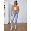 imageSweatyRocks Womens Casual Long Sleeve Solid Zip Up Coat Crop Bomber JacketKhaki Color