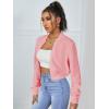 imageSweatyRocks Womens Casual Long Sleeve Solid Zip Up Coat Crop Bomber JacketLight Pink Color
