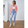 imageSweatyRocks Womens Casual Long Sleeve Solid Zip Up Coat Crop Bomber JacketLight Pink Color