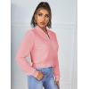 imageSweatyRocks Womens Casual Long Sleeve Solid Zip Up Coat Crop Bomber JacketLight Pink Color