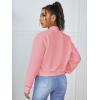 imageSweatyRocks Womens Casual Long Sleeve Solid Zip Up Coat Crop Bomber JacketLight Pink Color