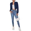 imageSweatyRocks Womens Casual Long Sleeve Solid Zip Up Coat Crop Bomber JacketNavy Blue
