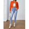 imageSweatyRocks Womens Casual Long Sleeve Solid Zip Up Coat Crop Bomber JacketOrange