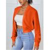 imageSweatyRocks Womens Casual Long Sleeve Solid Zip Up Coat Crop Bomber JacketOrange