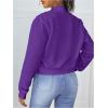 imageSweatyRocks Womens Casual Long Sleeve Solid Zip Up Coat Crop Bomber JacketPurple