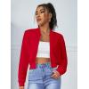 imageSweatyRocks Womens Casual Long Sleeve Solid Zip Up Coat Crop Bomber JacketRed Color