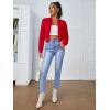 imageSweatyRocks Womens Casual Long Sleeve Solid Zip Up Coat Crop Bomber JacketRed Color