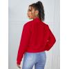 imageSweatyRocks Womens Casual Long Sleeve Solid Zip Up Coat Crop Bomber JacketRed Color