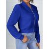 imageSweatyRocks Womens Casual Long Sleeve Solid Zip Up Coat Crop Bomber JacketRoyal Blue