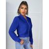imageSweatyRocks Womens Casual Long Sleeve Solid Zip Up Coat Crop Bomber JacketRoyal Blue
