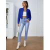 imageSweatyRocks Womens Casual Long Sleeve Solid Zip Up Coat Crop Bomber JacketRoyal Blue