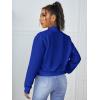 imageSweatyRocks Womens Casual Long Sleeve Solid Zip Up Coat Crop Bomber JacketRoyal Blue