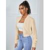 imageSweatyRocks Womens Casual Long Sleeve Solid Zip Up Coat Crop Bomber JacketSolid Apricot