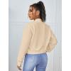 imageSweatyRocks Womens Casual Long Sleeve Solid Zip Up Coat Crop Bomber JacketSolid Apricot