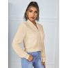 imageSweatyRocks Womens Casual Long Sleeve Solid Zip Up Coat Crop Bomber JacketSolid Apricot
