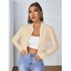 imageSweatyRocks Womens Casual Long Sleeve Solid Zip Up Coat Crop Bomber JacketSolid Apricot