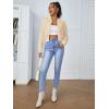 imageSweatyRocks Womens Casual Long Sleeve Solid Zip Up Coat Crop Bomber JacketSolid Apricot