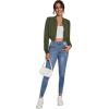 imageSweatyRocks Womens Casual Long Sleeve Solid Zip Up Coat Crop Bomber JacketSolid Army Green