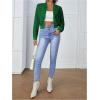 imageSweatyRocks Womens Casual Long Sleeve Solid Zip Up Coat Crop Bomber JacketSolid Green