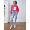 imageSweatyRocks Womens Casual Long Sleeve Solid Zip Up Coat Crop Bomber JacketSolid Hot Pink