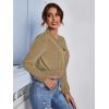 imageSweatyRocks Womens Casual Long Sleeve Solid Zip Up Coat Crop Bomber JacketSolid Khaki