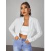 imageSweatyRocks Womens Casual Long Sleeve Solid Zip Up Coat Crop Bomber JacketWhite