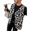 imageSweatyRocks Womens Casual V Neck Vest Top Button Down Sleeveless Leopard Print Jackets Work Office WaistcoatOffwhite and Black