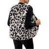 imageSweatyRocks Womens Casual V Neck Vest Top Button Down Sleeveless Leopard Print Jackets Work Office WaistcoatOffwhite and Black