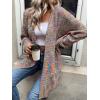 imageSweatyRocks Womens Color Block Long Sleeve Open Front Cardigan Sweater Knit Crop TopColorful