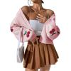 imageSweatyRocks Womens Color Block Long Sleeve Open Front Cardigan Sweater Knit Crop TopLight Pink