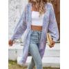 imageSweatyRocks Womens Color Block Long Sleeve Open Front Cardigan Sweater Knit Crop TopLilac Purple