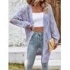 imageSweatyRocks Womens Color Block Long Sleeve Open Front Cardigan Sweater Knit Crop TopLilac Purple