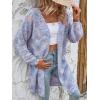 imageSweatyRocks Womens Color Block Long Sleeve Open Front Cardigan Sweater Knit Crop TopLilac Purple