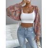 imageSweatyRocks Womens Color Block Long Sleeve Open Front Cardigan Sweater Knit Crop TopMulti Color
