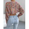 imageSweatyRocks Womens Color Block Long Sleeve Open Front Cardigan Sweater Knit Crop TopMulti Color
