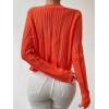 imageSweatyRocks Womens Color Block Long Sleeve Open Front Cardigan Sweater Knit Crop TopOrange