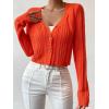 imageSweatyRocks Womens Color Block Long Sleeve Open Front Cardigan Sweater Knit Crop TopOrange