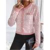 imageSweatyRocks Womens Elegant Button Down Soft Knit Cardigan Cropped Sweaters Jacket with PocketsPink