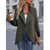 imageSweatyRocks Womens Lapel Collar Button Down Long Sleeve Jackets Single Breasted Asymmetrical Wrap Hem Coat OuterwearGrey