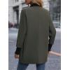 imageSweatyRocks Womens Lapel Collar Button Down Long Sleeve Jackets Single Breasted Asymmetrical Wrap Hem Coat OuterwearGrey
