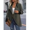 imageSweatyRocks Womens Lapel Collar Button Down Long Sleeve Jackets Single Breasted Asymmetrical Wrap Hem Coat OuterwearGrey