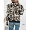 imageSweatyRocks Womens Leopard Print Jacket Zip Up Long Sleeve Bomber Jackets OutwearBeige