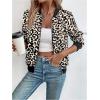 imageSweatyRocks Womens Leopard Print Jacket Zip Up Long Sleeve Bomber Jackets OutwearBeige