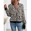 imageSweatyRocks Womens Leopard Print Jacket Zip Up Long Sleeve Bomber Jackets OutwearBeige